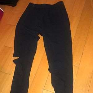 Black leggings with Rips in knees